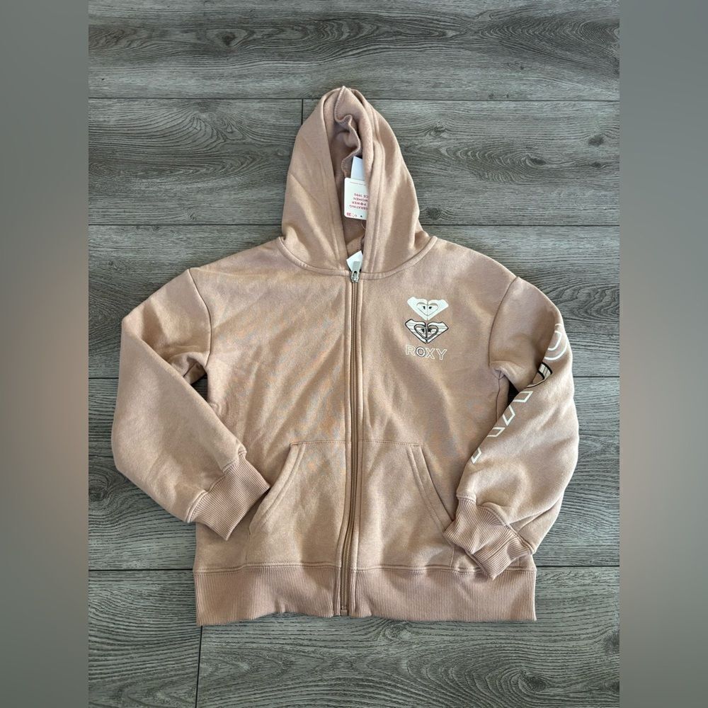 Roxy Tan Zip-Up Hoodie